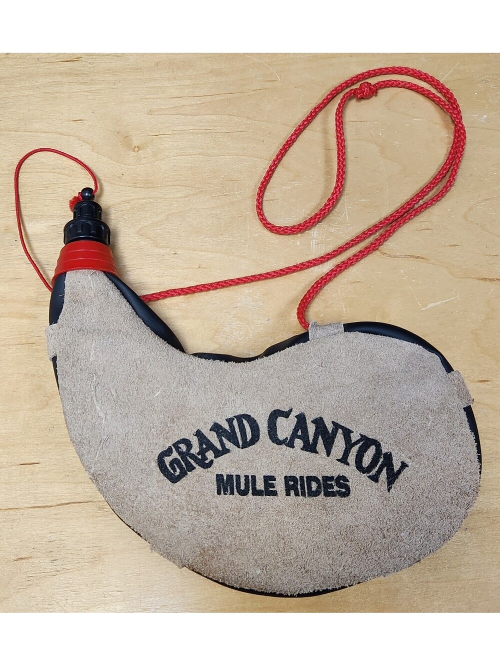 Vintage Grand Canyon Mule Rides Water Canteen Suede Leather Bota Bag Spain 1L